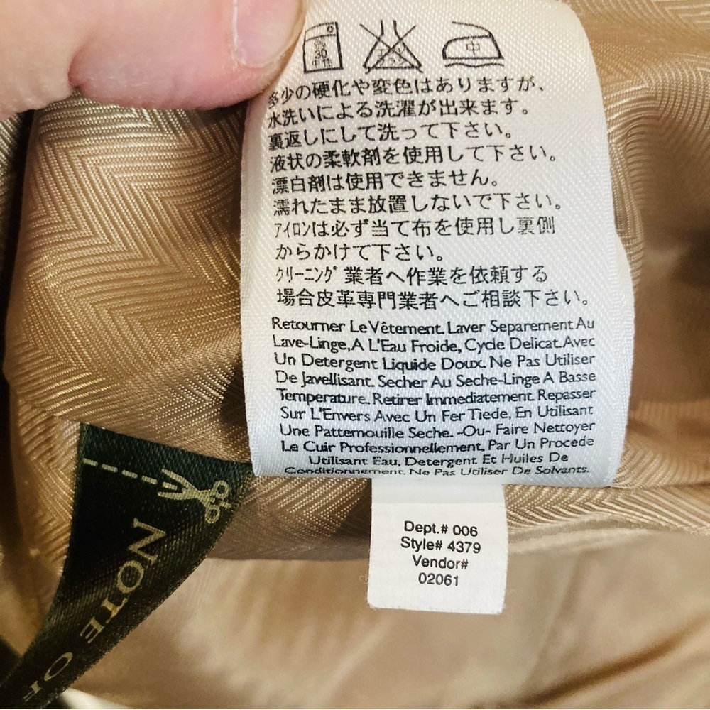 EDDIE BAUER SZ L Seattle Suede Vintage Tan Brown Trim Pockets Back Slits Jacket - Picture 16 of 16